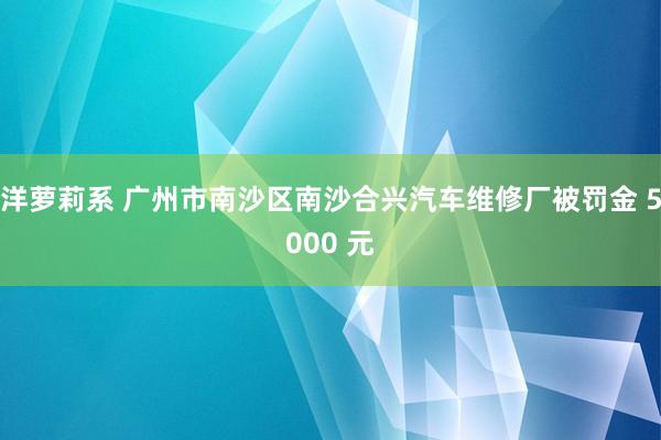 洋萝莉系 广州市南沙区南沙合兴汽车维修厂被罚金 5000 元