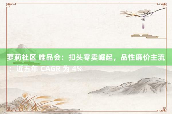 萝莉社区 唯品会：扣头零卖崛起，品性廉价主流
 ：近五年 CAGR 为 4%