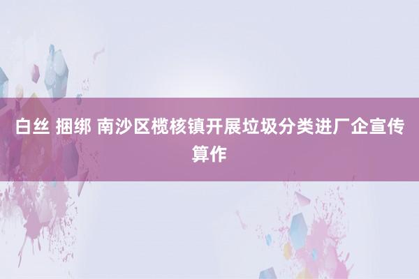 白丝 捆绑 南沙区榄核镇开展垃圾分类进厂企宣传算作