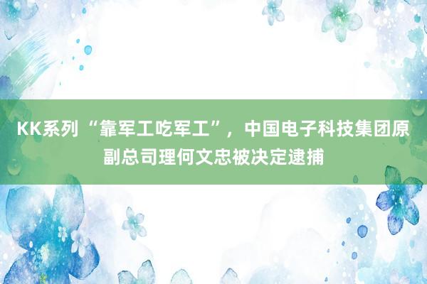 KK系列 “靠军工吃军工”，中国电子科技集团原副总司理何文忠被决定逮捕