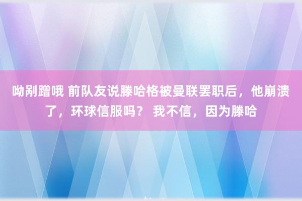 呦剐蹭哦 前队友说滕哈格被曼联罢职后，他崩溃了，环球信服吗？ 我不信，因为滕哈