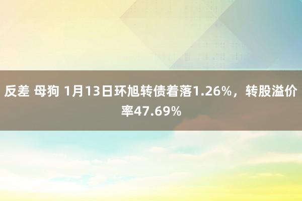 反差 母狗 1月13日环旭转债着落1.26%，转股溢价率47.69%