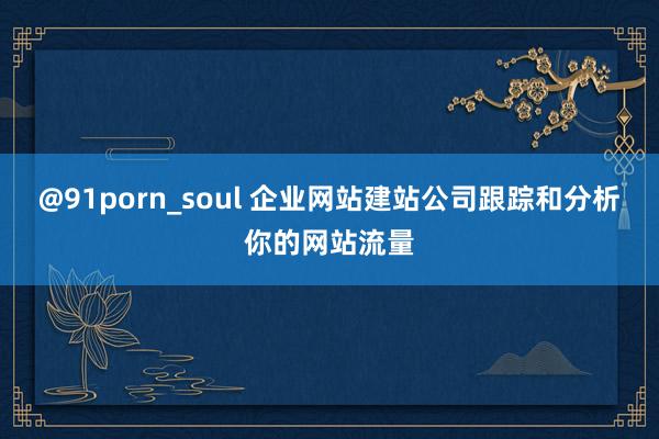 @91porn_soul 企业网站建站公司跟踪和分析你的网站流量