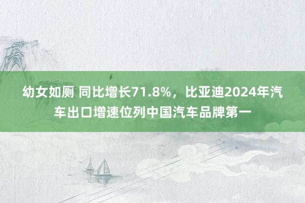 幼女如厕 同比增长71.8%，比亚迪2024年汽车出口增速位