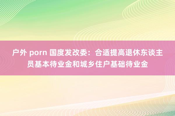 户外 porn 国度发改委：合适提高退休东谈主员基本待业金和